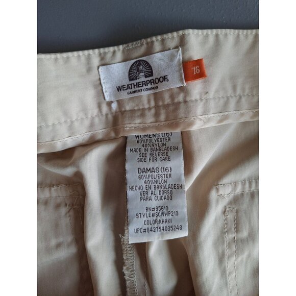 Weatherproof Womens Cargo Roll-Up Shorts Size 16 Khaki Gorpcore Preppy - Picture 3 of 8
